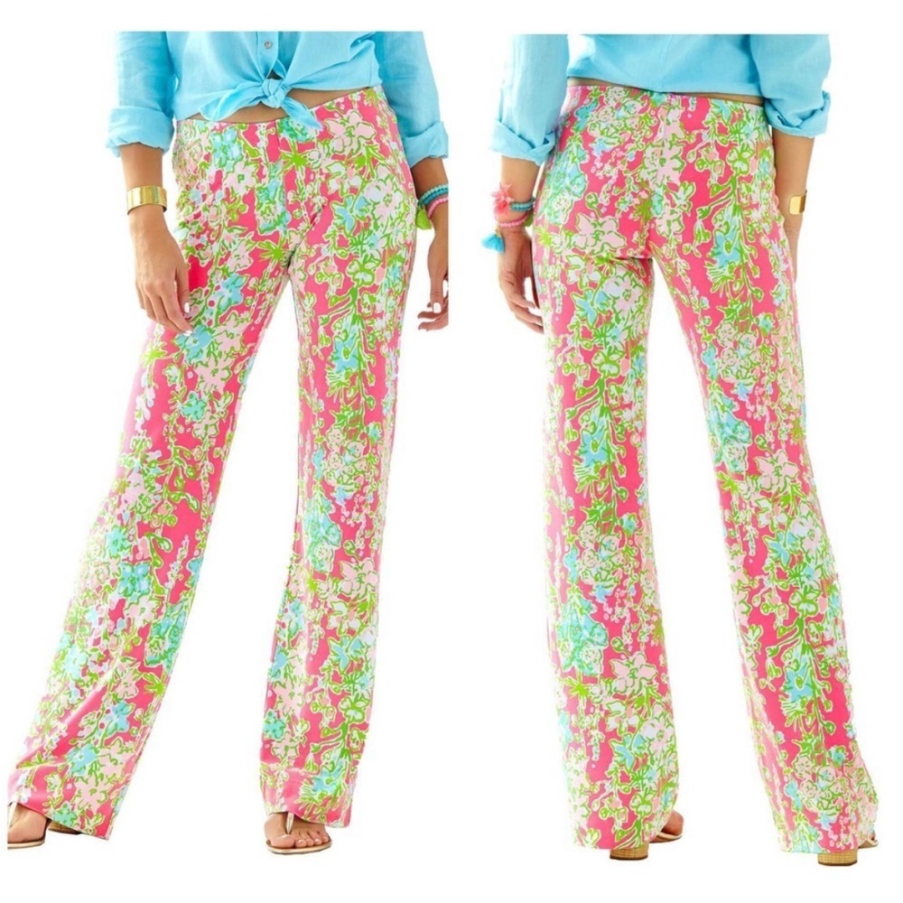 Lilly Pulitzer Vibrant Floral Wide Leg Pants